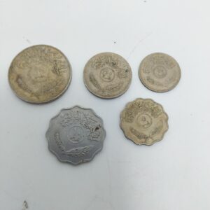 العراق ٥ عملات معدنية ٥، ١٠، ٢٥، ٥٠، ١٠٠ فلس مستعملة، ١٩٦٩-١٩٧٥  5 فلس 1975 10 فلس 1971 25 فلسًا 1972 50 فلسًا 1969 100 فلس 1972 رقم المرجع 11869
