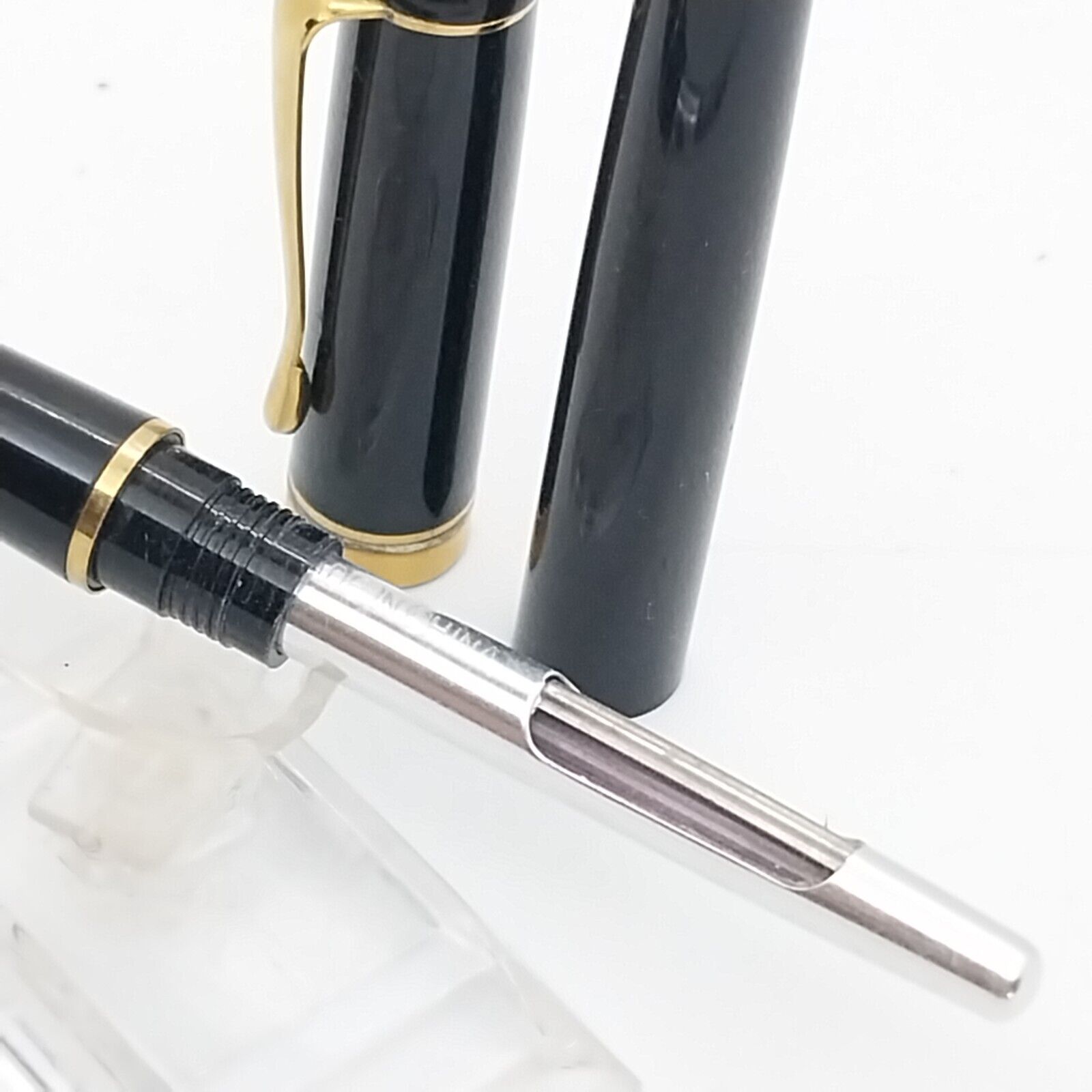 ⁦قلم حبر صيني عتيق، لون أسود بلاستيكي، رأس قلم ذهبي رقم 11380⁩ - الصورة ⁦9⁩