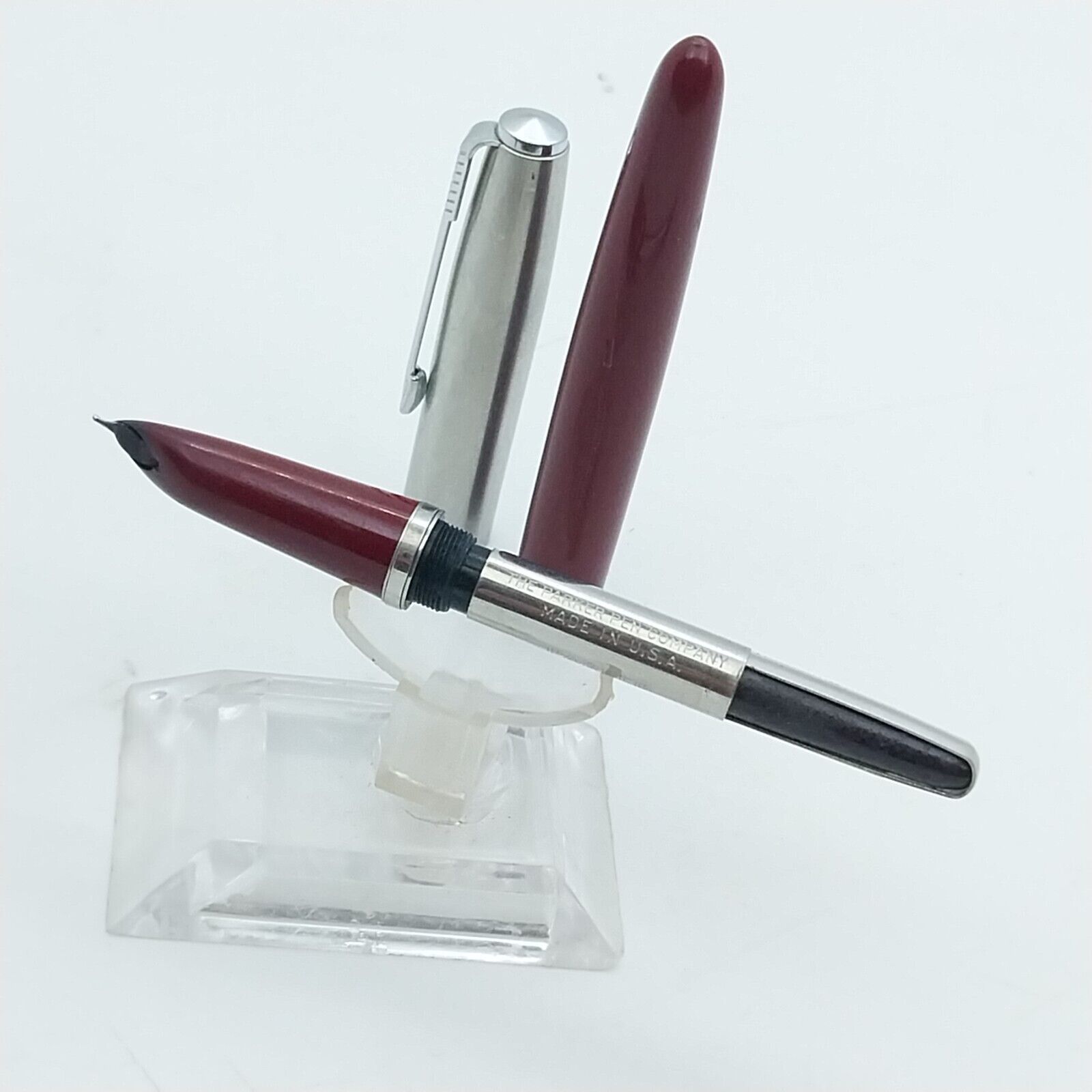 ⁦قلم حبر باركر 21 عتيق، رأس F، لون عنابي/ماروني، رقم الولايات المتحدة الأمريكية 11526⁩ - الصورة ⁦9⁩