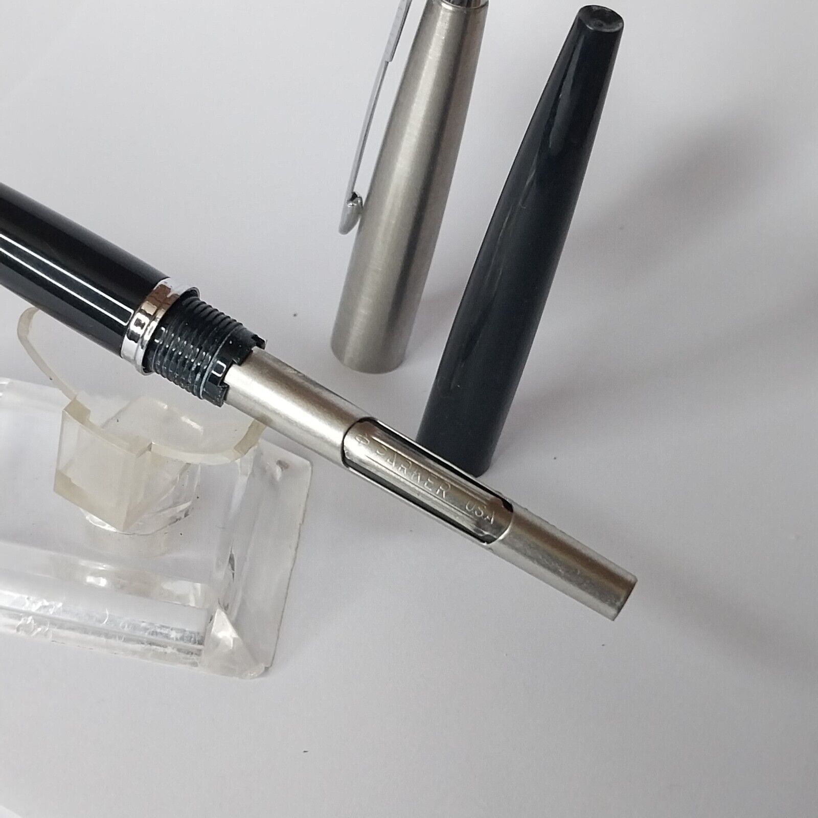 ⁦قلم حبر باركر 45 عتيق، الولايات المتحدة الأمريكية، رأس F، لون أسود، رقم 11488⁩ - الصورة ⁦9⁩