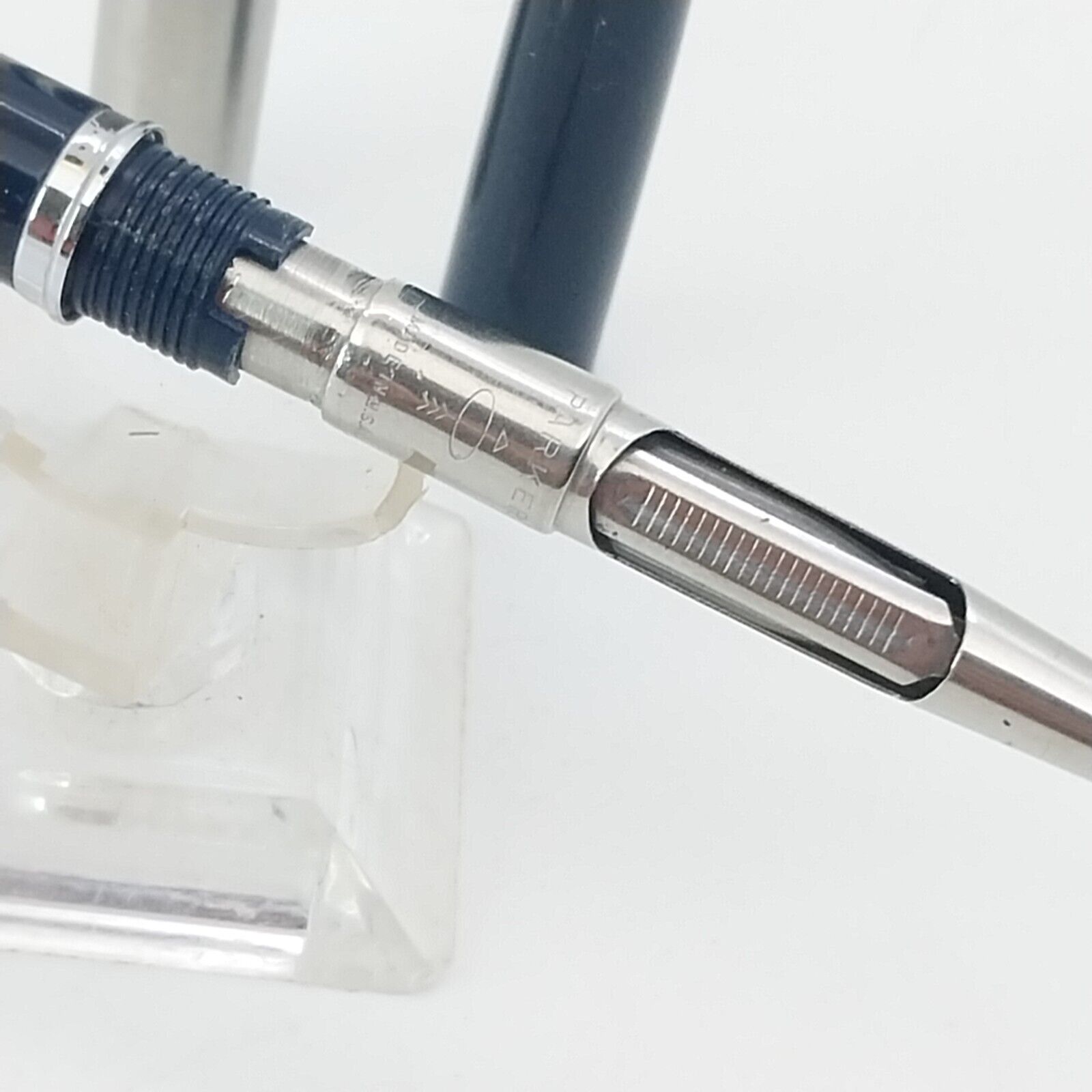 ⁦قلم حبر باركر 45 عتيق، الولايات المتحدة الأمريكية، رأس متوسط، لون أزرق داكن، رقم 11491⁩ - الصورة ⁦11⁩