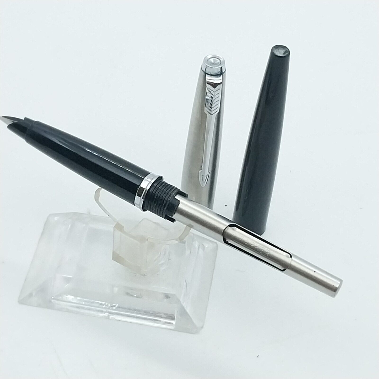 ⁦قلم حبر باركر 45 النادر، رأس متوسط، لون أسود، إنجلترا #11538⁩ - الصورة ⁦10⁩