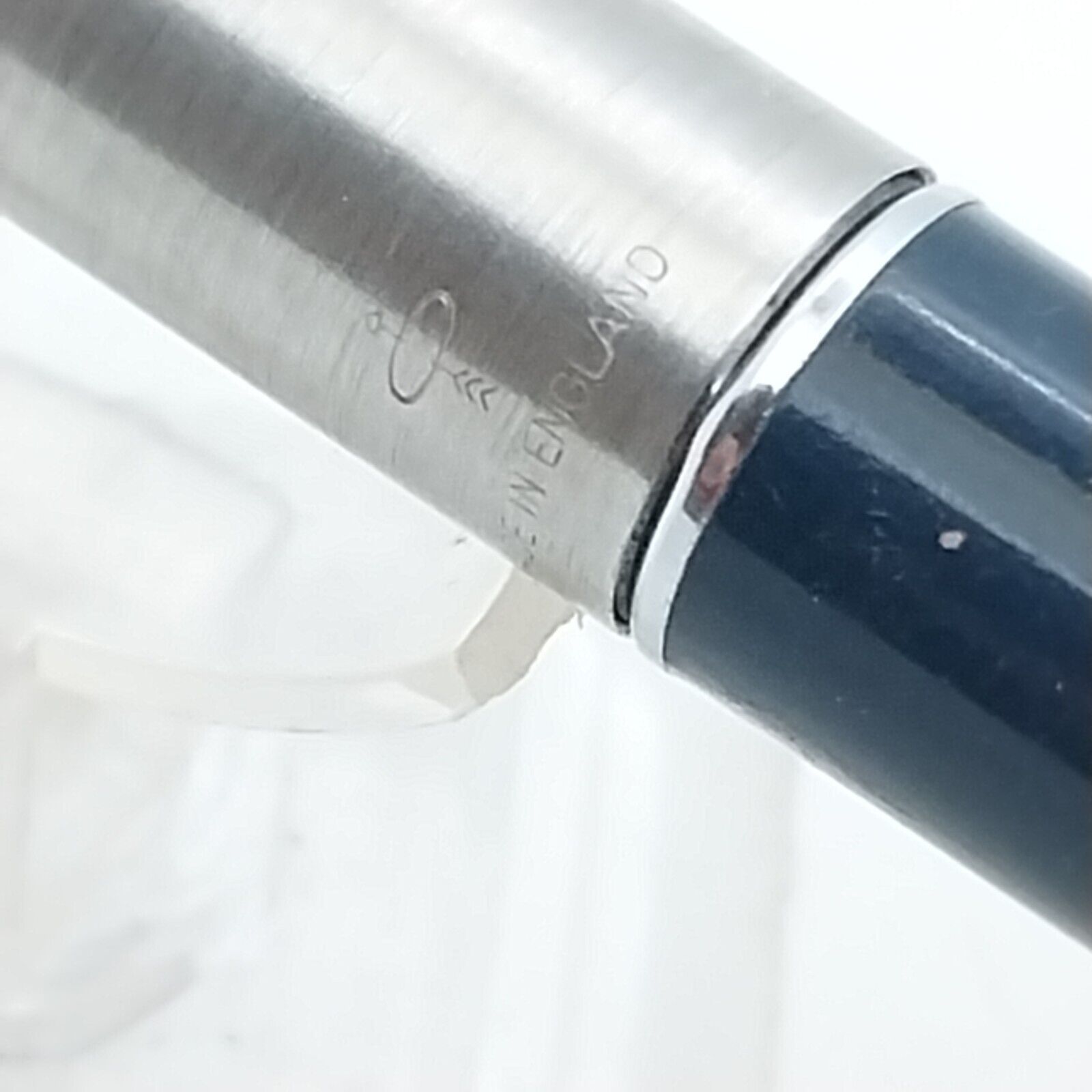 ⁦قلم حبر باركر 45 النادر، رأس مكسور، لون أزرق داكن، الولايات المتحدة الأمريكية رقم 11532⁩ - الصورة ⁦14⁩