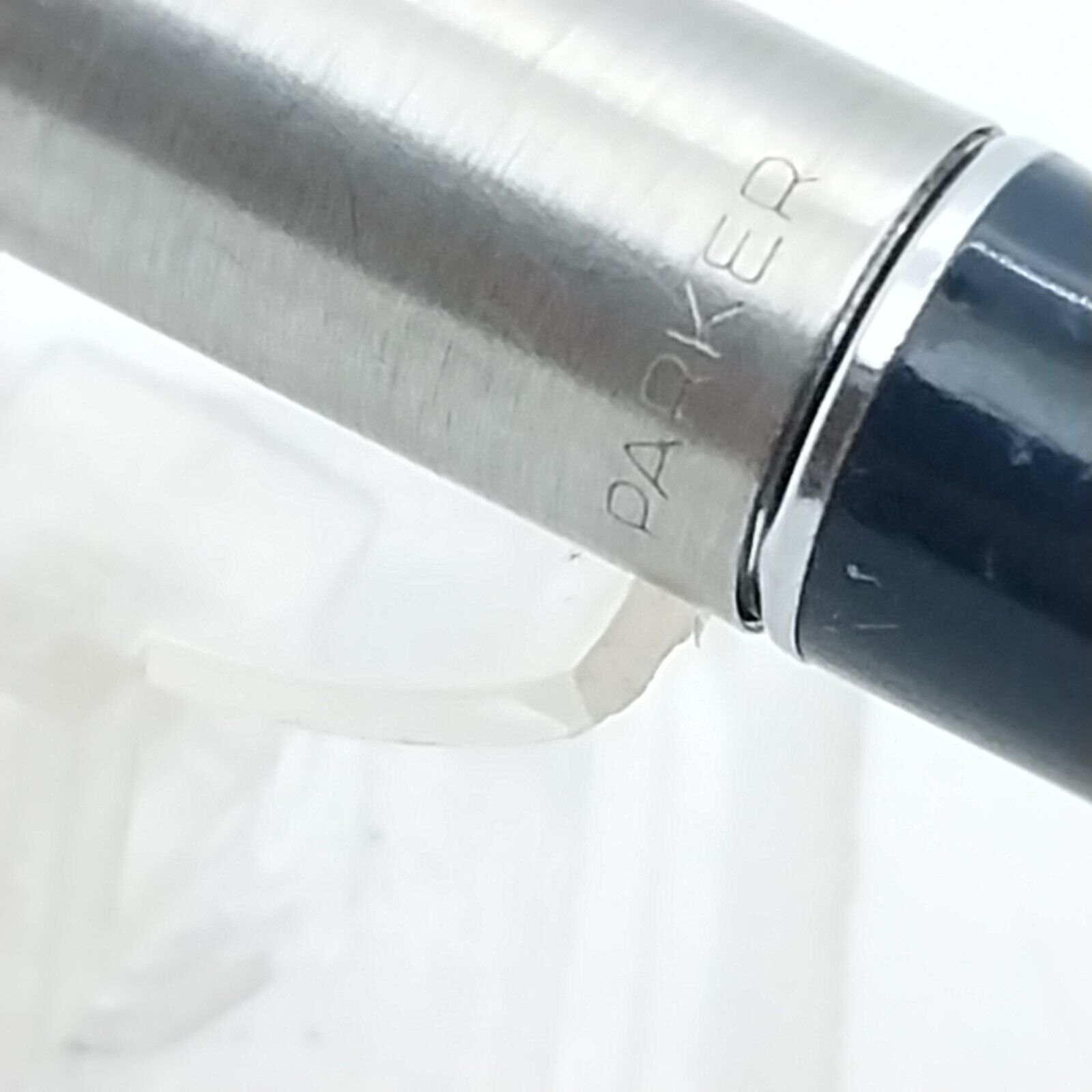 ⁦قلم حبر باركر 45 النادر، رأس مكسور، لون أزرق داكن، الولايات المتحدة الأمريكية رقم 11532⁩ - الصورة ⁦15⁩