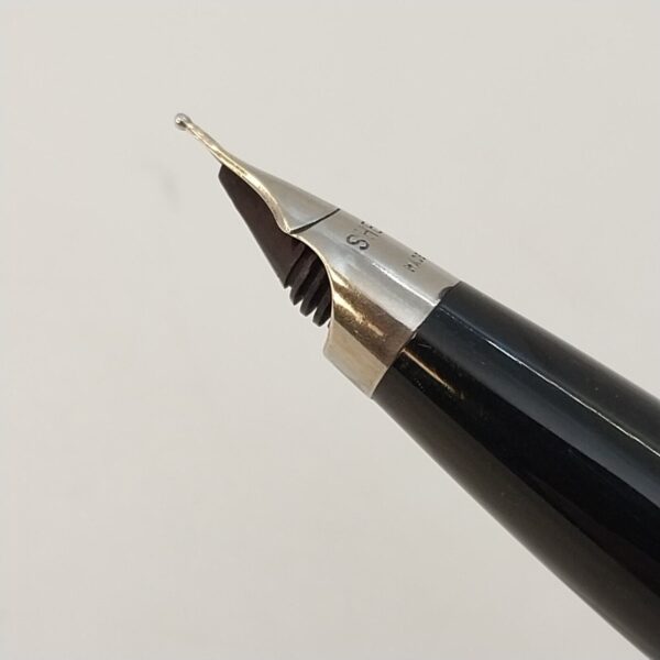 ⁦قلم حبر جاف عتيق من Sheaffer Imperial Touch Down، رأس F، أسود، الولايات المتحدة الأمريكية رقم 11500⁩ - الصورة ⁦7⁩
