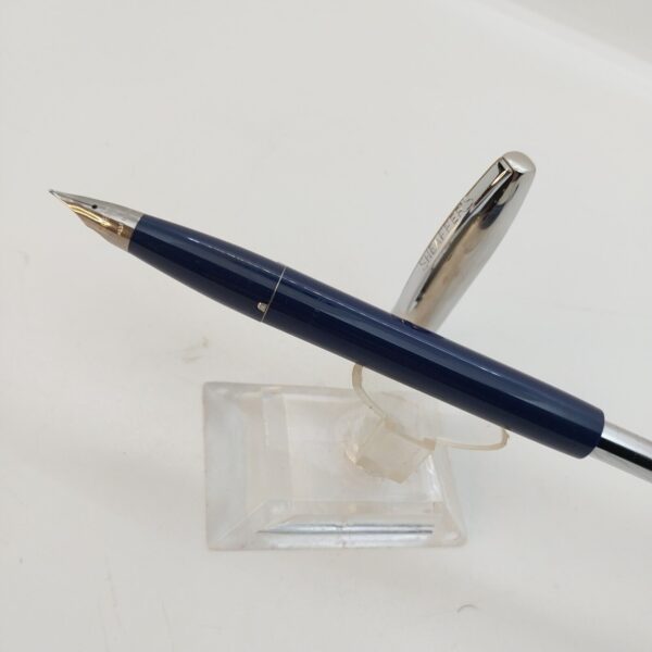 ⁦قلم حبر جاف عتيق من Sheaffer Imperial touch Down، رأس حبر F، أزرق داكن، الولايات المتحدة الأمريكية رقم 11510⁩ - الصورة ⁦2⁩