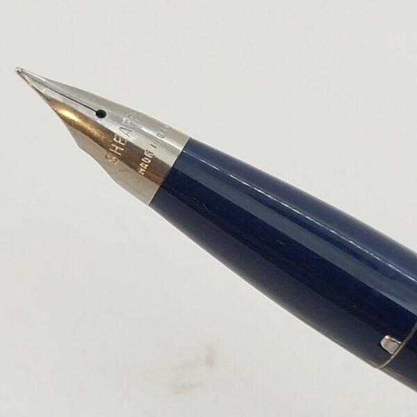 ⁦قلم حبر جاف عتيق من Sheaffer Imperial touch Down، رأس حبر F، أزرق داكن، الولايات المتحدة الأمريكية رقم 11510⁩ - الصورة ⁦3⁩