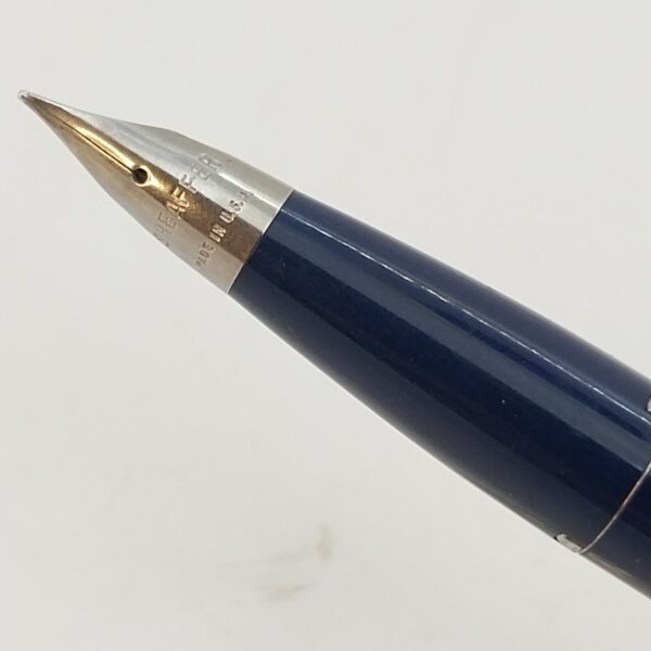 ⁦قلم حبر جاف عتيق من Sheaffer Imperial touch Down، رأس حبر F، أزرق داكن، الولايات المتحدة الأمريكية رقم 11510⁩ - الصورة ⁦4⁩