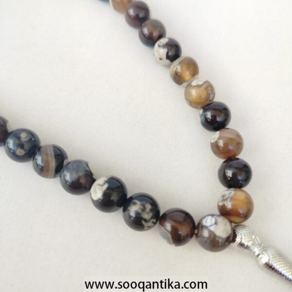 Natural Yemani Agate prayer beads, rosary - Image 2