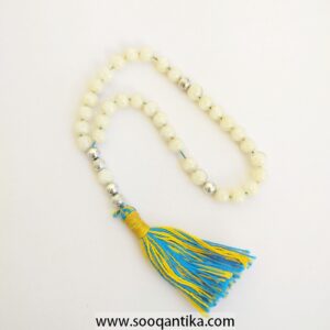 Resin Beads with real Opal pieces Prayer beads, small size