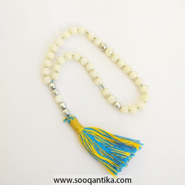 Resin Beads with real Opal pieces Prayer beads, small size