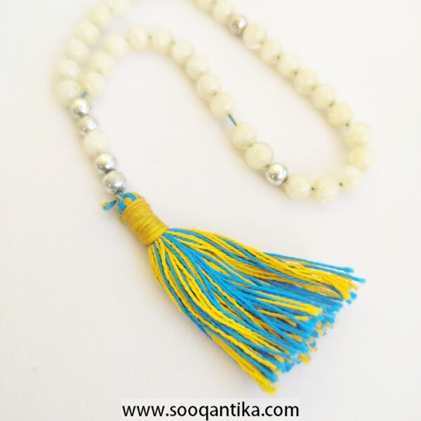 Resin Beads with real Opal pieces Prayer beads, small size - Image 4