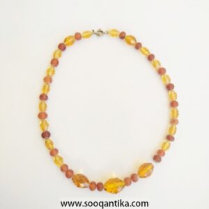atural Amber and Crystals Necklace