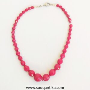 Ruby Color Beaded Necklace