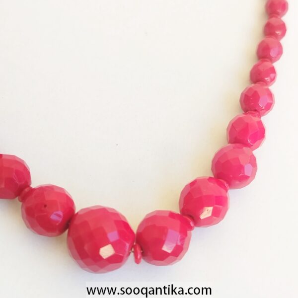 Ruby Color Beaded Necklace - Image 4