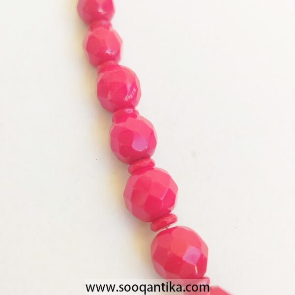 Ruby Color Beaded Necklace - Image 3