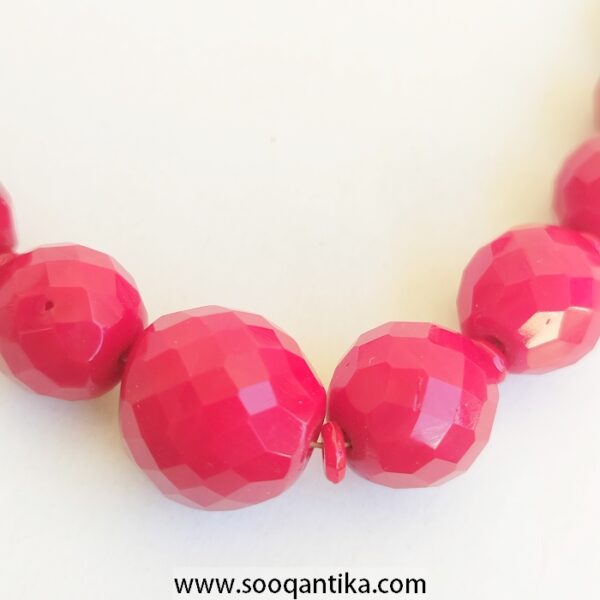 Ruby Color Beaded Necklace - Image 2