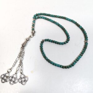 مسبحه فيروز طبيعي 4مم قطر الحبه